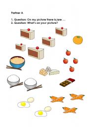 English worksheet: Dialogue on food - partner work