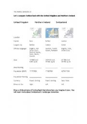 English worksheet: Lets compare Switzerland with Northern Ireland