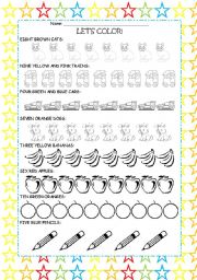 English Worksheet: Lets Color!