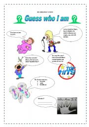 English worksheet: Guess Who I am - Jason Mraz