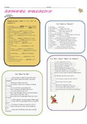 English Worksheet: PRESENT TENSE WS - DO - DOES - DOESNT - DONT