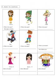 English worksheet: personal information