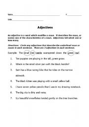 English Worksheet: Adjectives