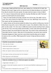 English Worksheet: Test on SImple Past