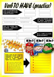 English Worksheet: TO HAVE (Part 2)