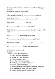 English Worksheet: simple present