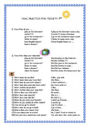 English Worksheet: TRINITY 3RD