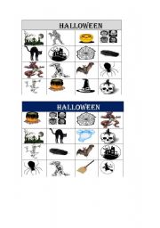 English Worksheet: HALLOWEEN BINGO