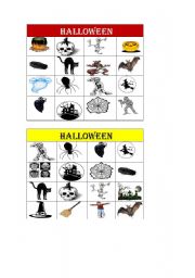 English Worksheet: HALLOWEEN BINGO