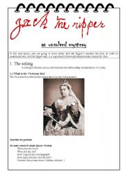 English Worksheet: Jack the ripper, the setting (part 1/3)