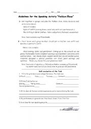 English Worksheet: Fashion Show - speaking task