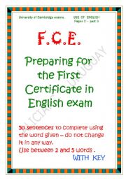 English Worksheet: FCE use of english