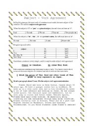 English Worksheet: subject-verb agreement