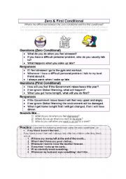 English Worksheet: Zero & First Conditional