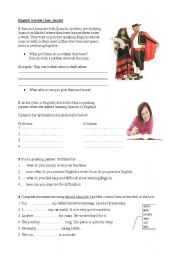 English worksheet: English outside class + should