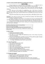 English Worksheet: New York