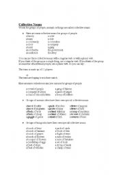 English worksheet: Collective nouns