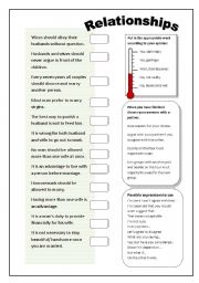 English Worksheet: Relationships questionnaire