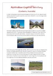 English Worksheet: Australian Capital Territory (ACT) - Canberra, Australia
