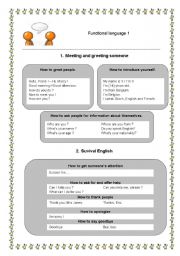 English Worksheet: Functional language