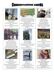 English Worksheet: Conversation cards 05