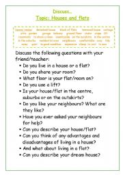 English Worksheet: Houses and flats speaking activity