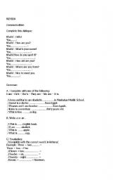English Worksheet: review