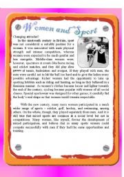 English Worksheet: Reading - Women and Sport