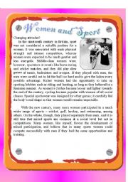 English Worksheet: Reading - Women and Sport