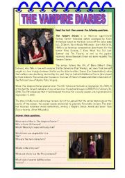 English Worksheet: The Vampire Diaries