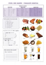 English Worksheet: FOOD & DRINK - present simple