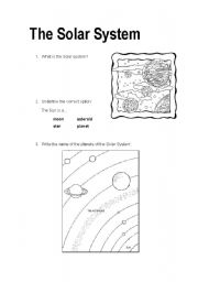 English worksheet: The Solar System