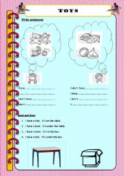 English Worksheet: Toys 