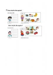 English worksheet: food