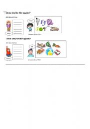 English worksheet: food