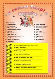 English Worksheet: Present simple exercise