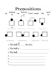 English Worksheet: prepositions of place