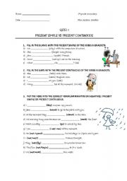 English Worksheet: present simple or continuous quiz