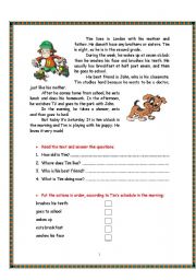 English Worksheet: present simple or present continuous