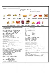 English Worksheet: Grapefruit diet - song