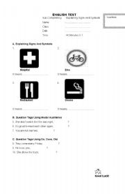 English worksheet: English test on describing things