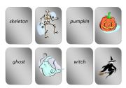 English Worksheet: Halloween - Match pictures and words