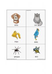 English worksheet: animal flashcard