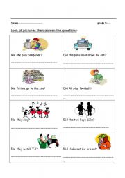 English worksheet: past simple