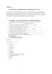 English Worksheet: getting a job