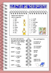 English Worksheet: OPPOSITE ADJECTIVES (2)