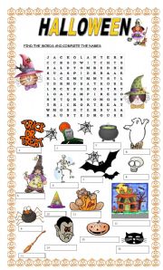 English Worksheet: Halloween search