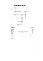 English Worksheet: Irregular verbs crossword