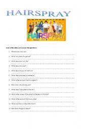 English Worksheet: Hairspray 2