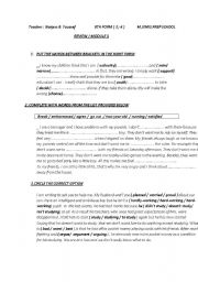 English Worksheet: REVIEW FOR  9TH  FORMERS   ( module 1)